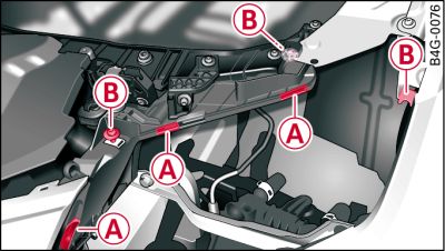 Left side of vehicle: Installing headlight